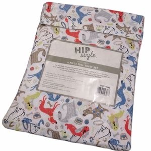 Hip Style Full Sheet Set Dog Design New